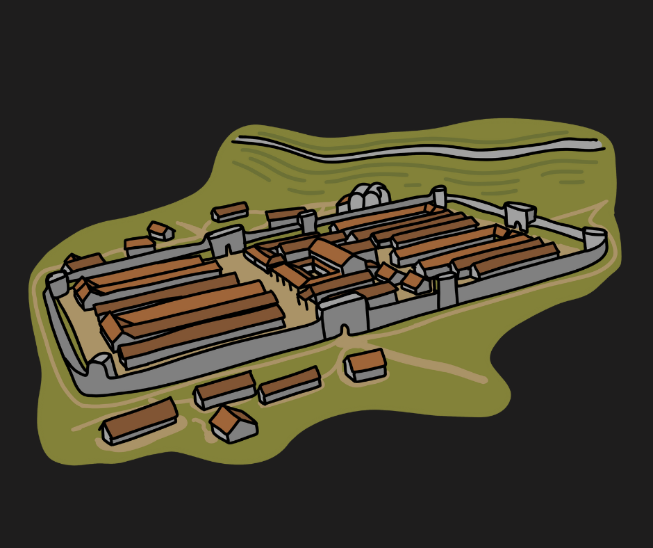 This is a drawing of what we imagine Magna Fort would have looked like during the Roman occupation of Hadrian's Wall.